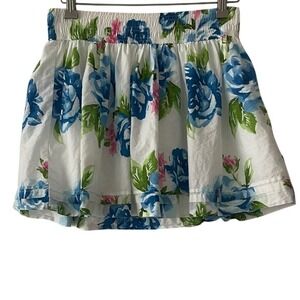 Gilly Hicks White Blue Pink Floral Mini Skirt Medium